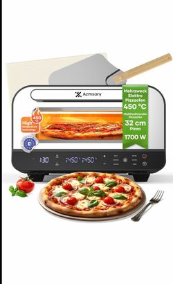 Electric pizza oven - 6 Programs, Max 840°F, Suitable for 12 inch Pizzas, 5-in-1 multifunction: Pizza, Bake, Proof, Broil, and Warm - includes pizza s
