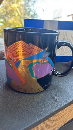 Laurel Burch wild, stallions, vintage coffee mug, cup, no chips, cracks, etc.