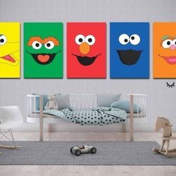 Sesame Street acrylic canvas made on order