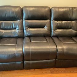 Free Items: Leather Double Recliner And Upholstered Side Chair From Crate And Barrel