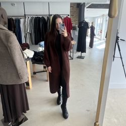 Chocolate brown midi Cardigan 