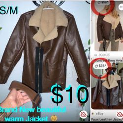 $10 Beautiful Jacket 🧥 Teddy Bear 🧸 liner size S/M brand new , never wear