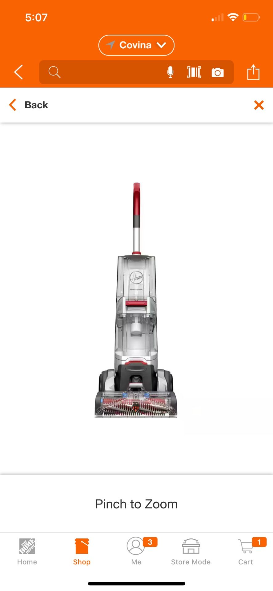 HOOVER Professional Series SmartWash Advanced Automatic Corded Carpet Cleaner Machine, Auto Mix, Auto Dry, Deep Clean, FH52023V