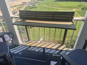 Outdoor space saving table for condo balcony or any fence