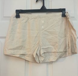 Brand new Juniors linen micro shorts in beige and paisley brown size XL $5.00 each