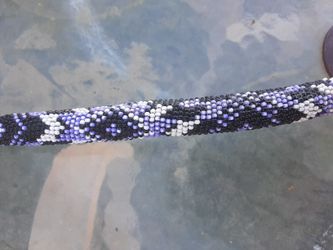 Purple Rolled Beaded Breast Collar