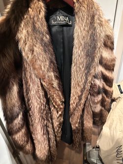 Raccoon fur coat