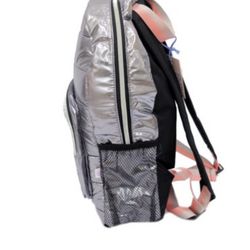 Girls Puffer Quilted Backpack - More Than Magic Silve