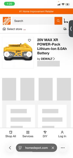 Dewalt xr power pack 8.0 ah 20 v