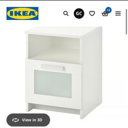 BRIMNES - Nightstand, white, 15 3/8x16 1/8"