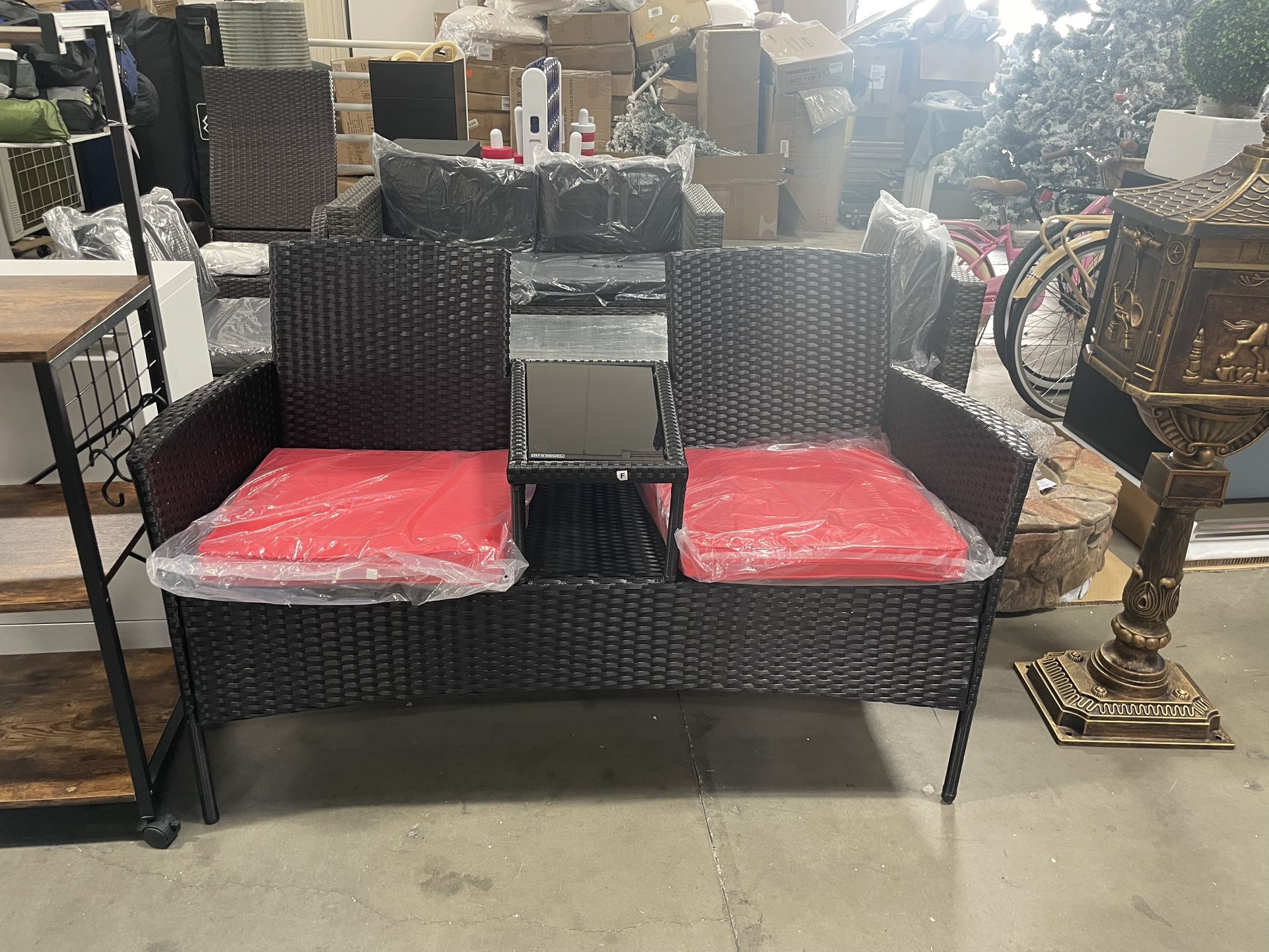 Assembled New Wicker Patio Conversation Furniture Set, Outdoor Furniture Set