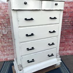 Tall Dresser Solid Wood Large Chest Of Drawers Off White