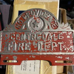 Centredale Fire Department Plate Plaque