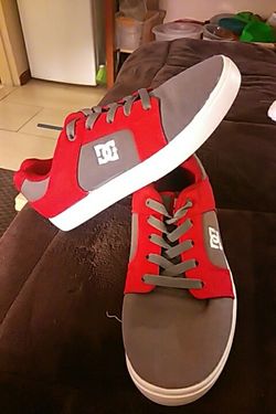 Men's Red and Grey DC shoes