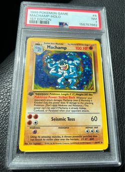 Psa 7 1999 Pokémon Base Set 1st Edition Machamp Holo
