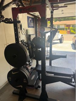 Ethos gym set with Nike plates like new
