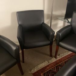 Black Faux Leather Chair 