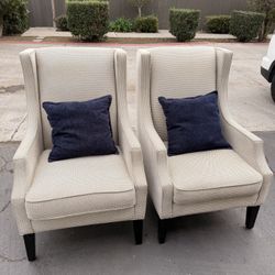 Custom Metropolitan Wingback Chairs – Designer Fabric – Made in USA (Pair)