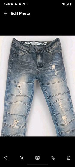 Distressed Slim Fit Denim Jeans