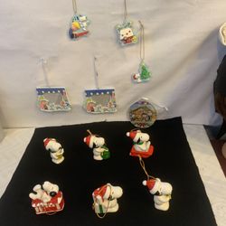 Vintage United Feature 58’s , 66’s. Snoopy Christmas Ornaments 