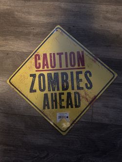 2 Sided Halloween Zombie Sign New