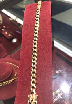 14k Cuban Link Solid Bracelet