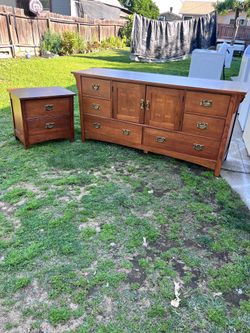 Mission Style Long Dresser and nightstand