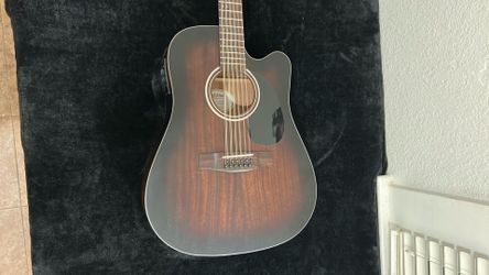 Mitchell T331-TCE 12-String Mahogany Dreadnought Acoustic-Electric Guitar - Edge Burst