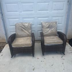 Two-piece rocking chair set patio rocking chairs outdoor patio chairs available in blue cushions also 150$