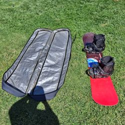 Snow Board, 12.5 Boots, Bindings, Bag 