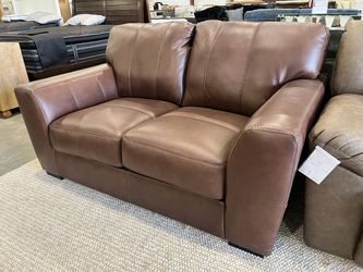 Brogliano Leather Sofa & XL Side Chair Set