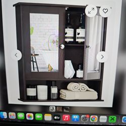 New Wall Mounted Bathroom Cabinet Brown