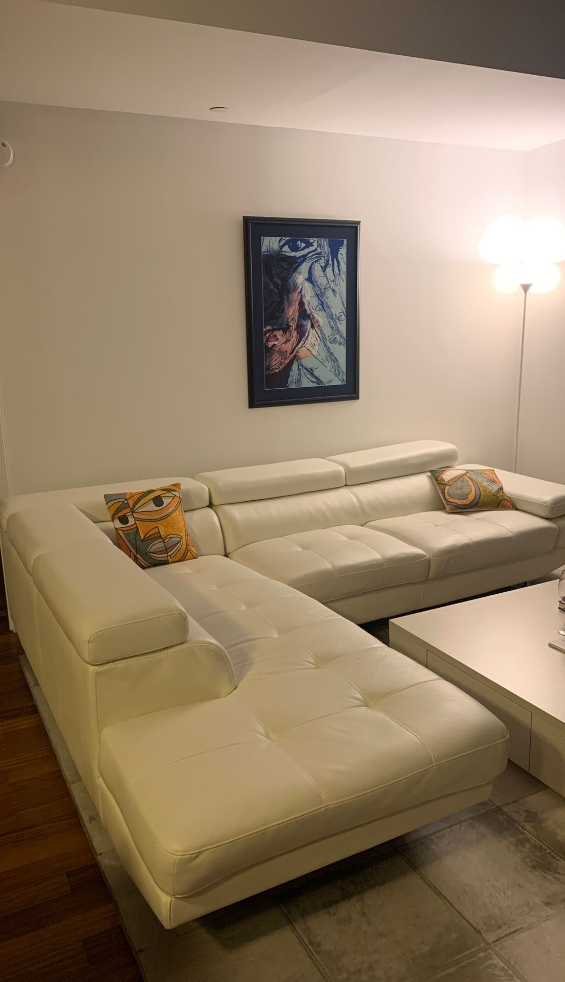 Faux Leather White Couch