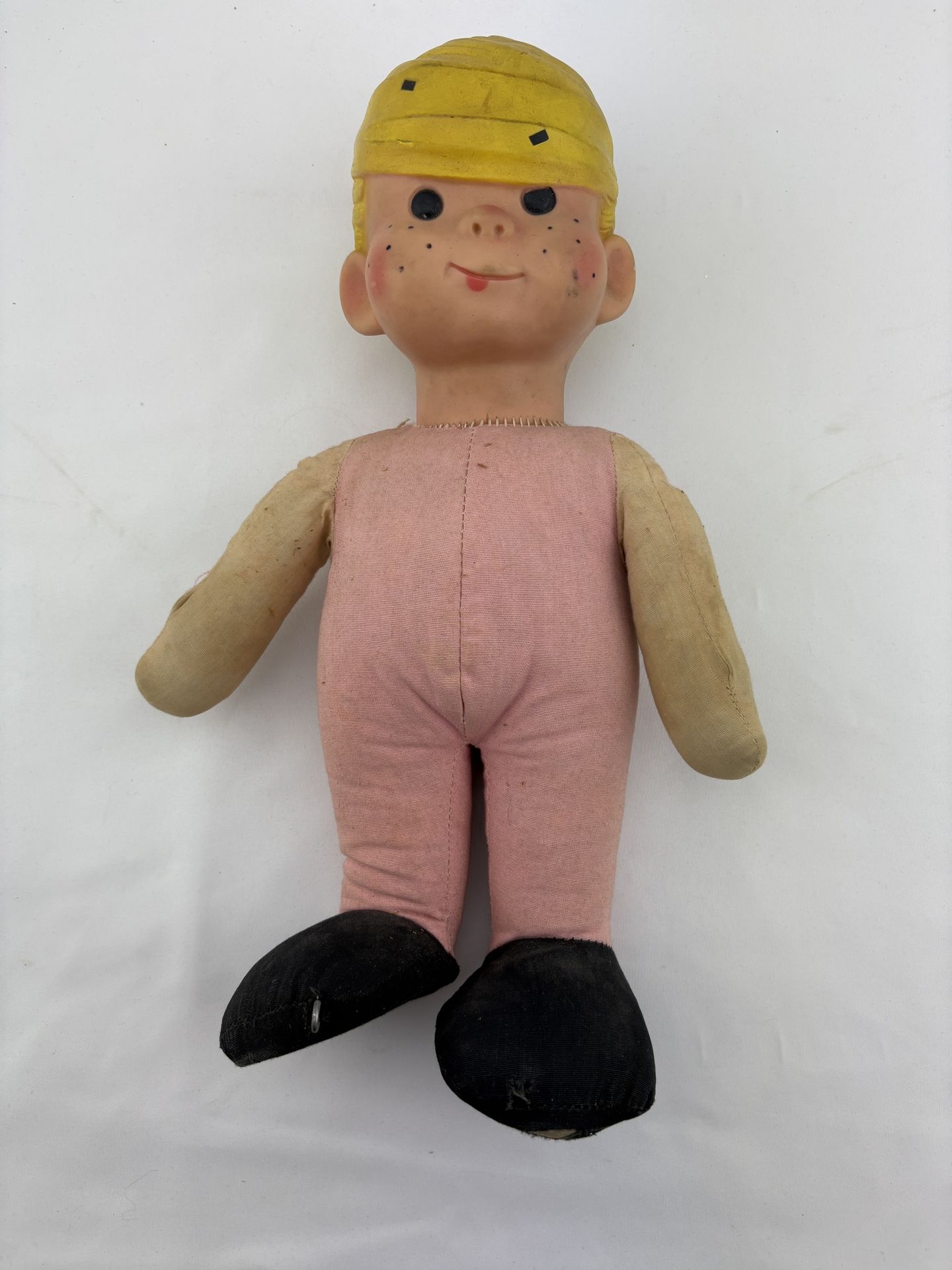 Vintage Knickerbocker Dennis The Menace Doll Rubber Head TV Character 14”