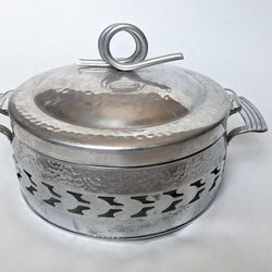 Vintage Aluminum Pyrex Casserole Dish With Lid MCM Retro 