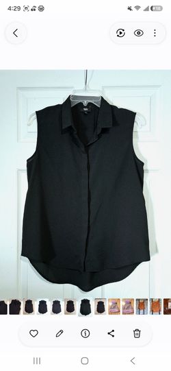 'Mossimo' Supply Co. semi-shear black sleeveless button down blouse, Sz. M