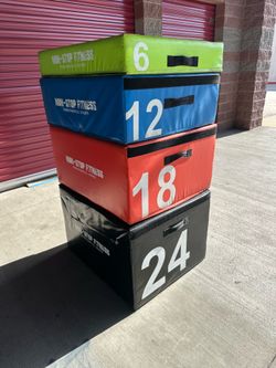 Non-Stop Fitness Soft Plyometric Jump Box Set (6”, 12”, 18”, 24”) – Commercial Gym Quality