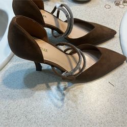 Brown Suede Stiletto Heels