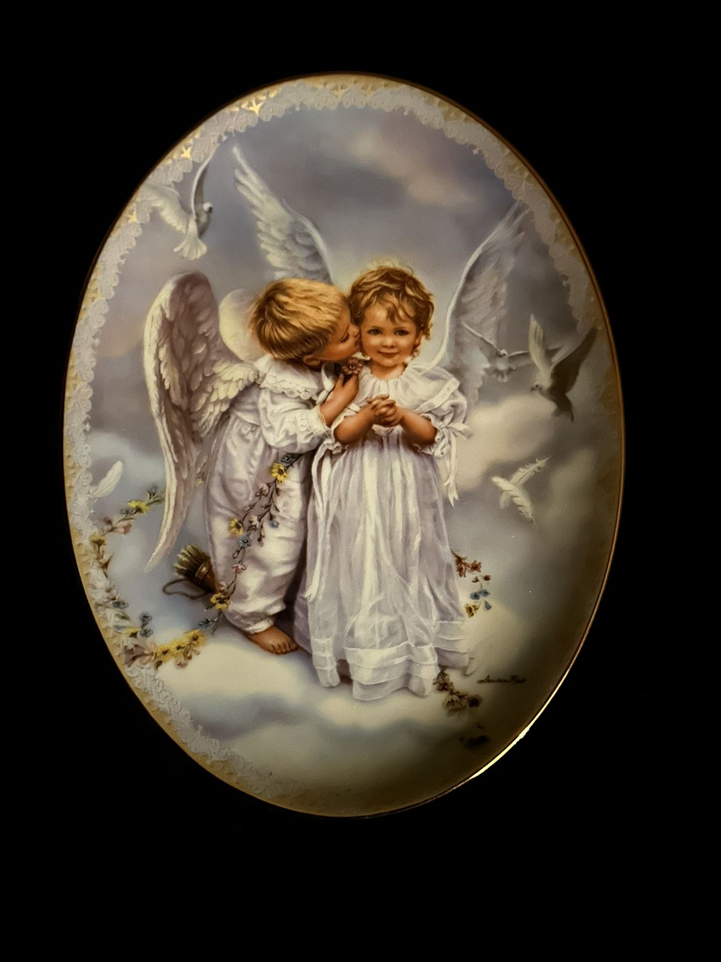 Angel Kisses Collector Plate Sandra Kuck