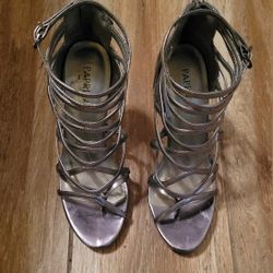 Metallic gladiator sandal heels - size 9