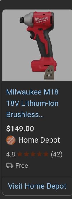 Milwaukee M18 18V Lithium-Ion Brushless Cordless Impact Driver (NO BOX - BRAMND NEW)