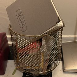 gold metal basket