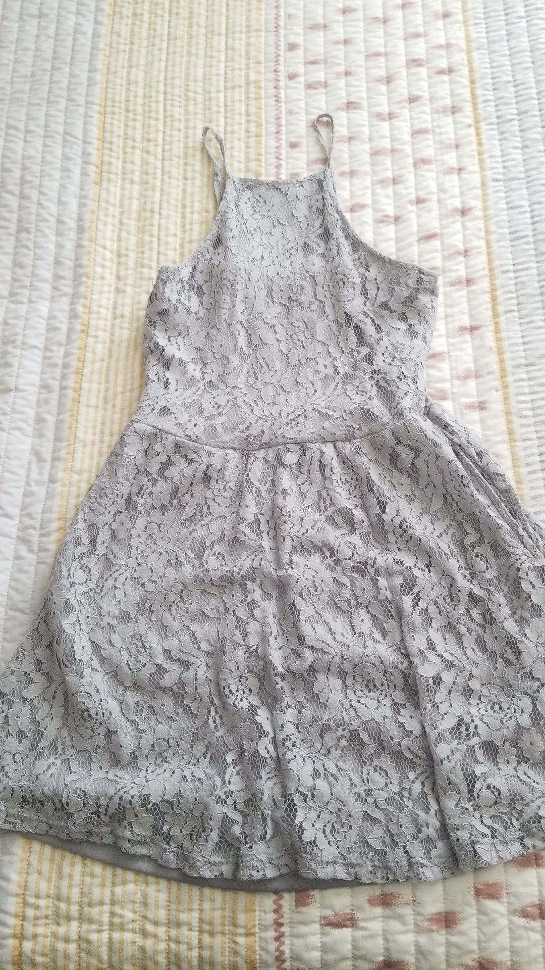 GREY LACED DRESS