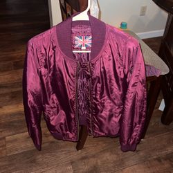 Burgundy Bomber Jacket