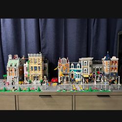 Lego Modulars , Police Station, Sanctum Santorum, Bookshop, Assembly Square 