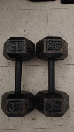 Pair of 35 lb dumbbells