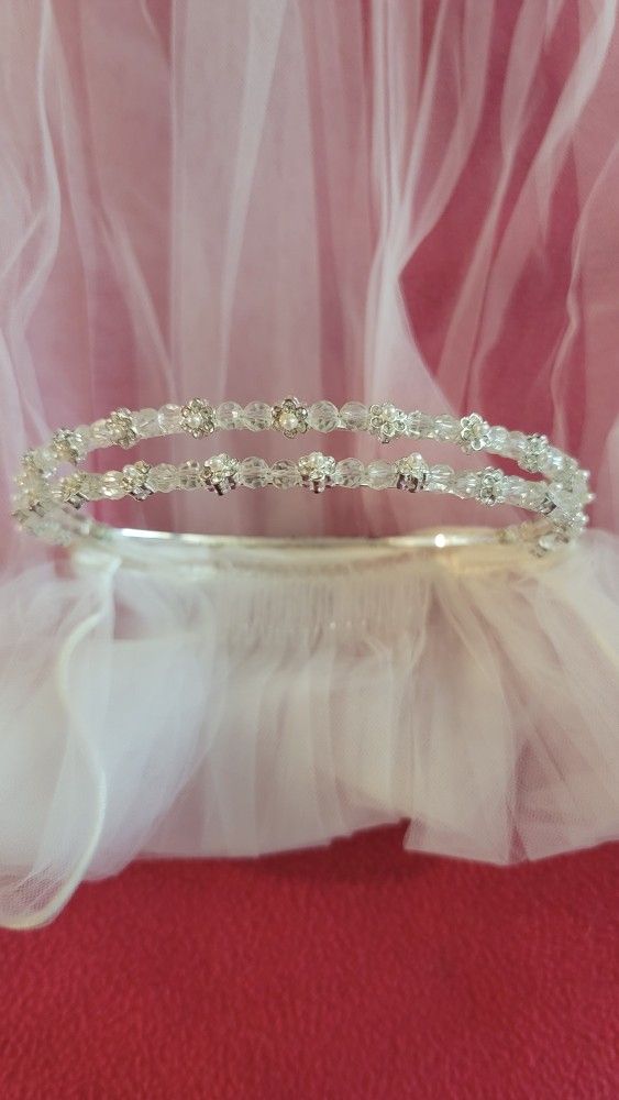Wedding Veil With Attached Crown