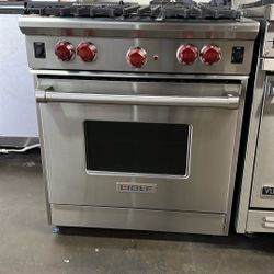 Wolf 30”Wide Gas Range Stove Stainless Steel 4Burners 