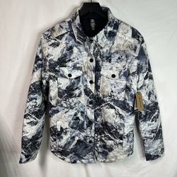 Dakine Reversible Insulated Button Up Puffer Jacket Mens Small Black Blue NWT