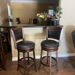 2 Swivel Bar Stool Counter Top Chairs 